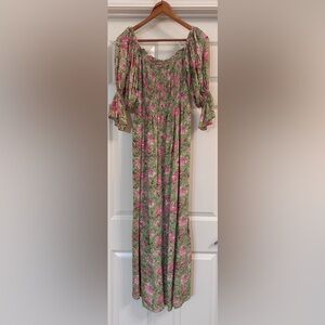 Mary Marshmallow Floral Maxi Dress